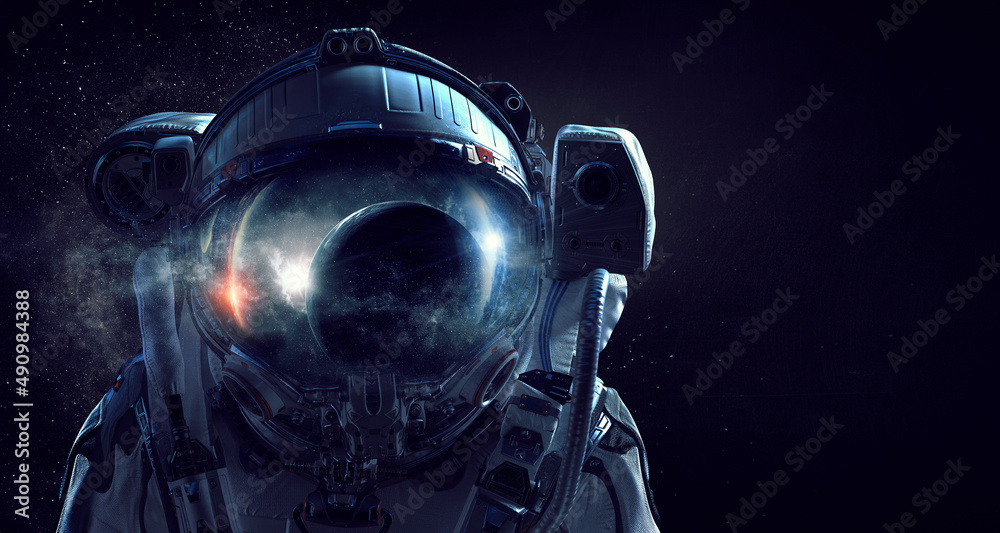 Fototapeta premium Astronaut and space exploration theme.