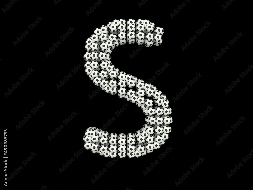 Soccer Football Themed Font Letter S Soccer Football Themed Font Letter S