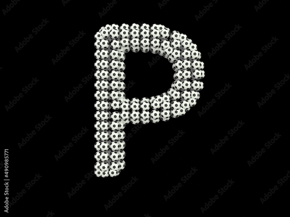 Soccer Football Themed Font Letter P Soccer Football Themed Font Letter P