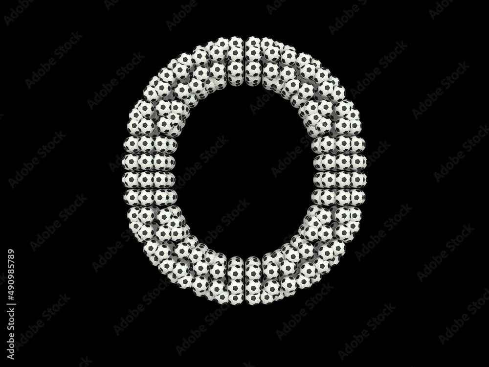 Soccer Football Themed Font Letter O Soccer Football Themed Font Letter O