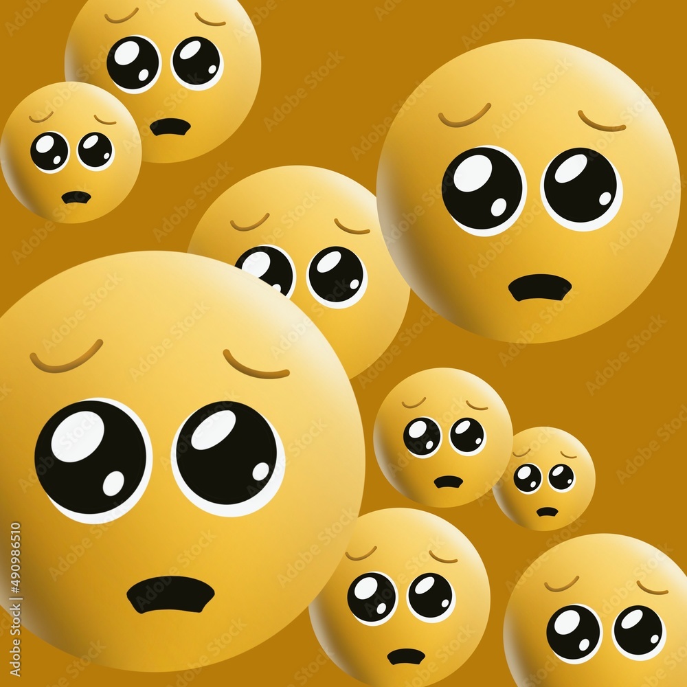 High quality emoticon 3d on isolated background. Emoji blushing with ...