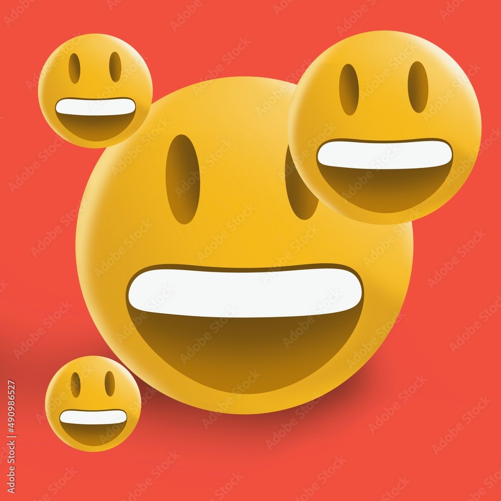 High quality emoticon 3d on isolated background. Emoji blushing with ...
