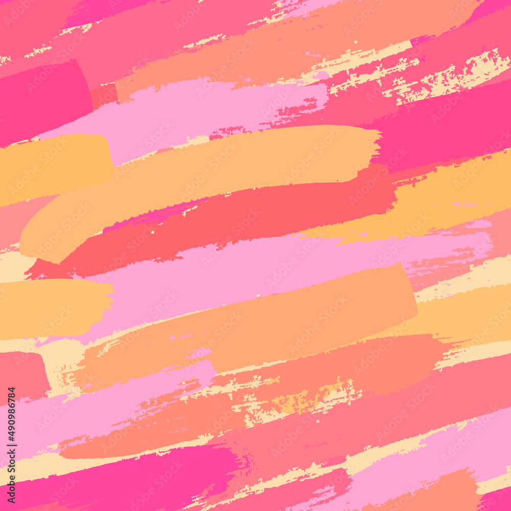 Obraz premium Pink Orange Brush Stroke Seamless Pattern Background