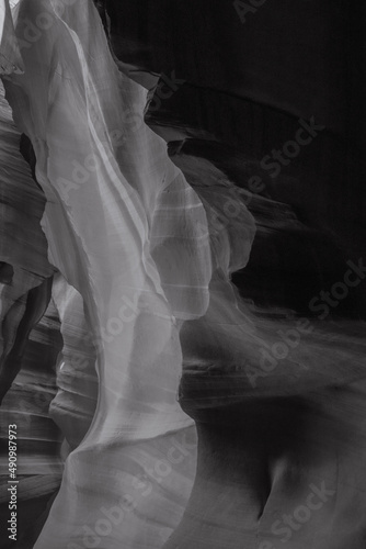 Abstract black and white canyon