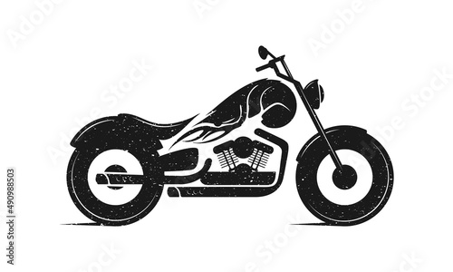 Motorcycle wiht crayfish mechanic illustration silhouette