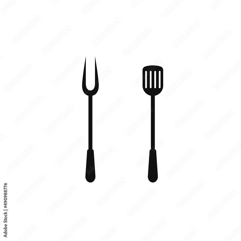 Fototapeta premium spatula silhouette vector design for logo icon