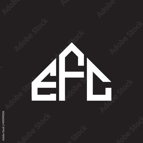EFC letter logo design on black background. EFC creative initials letter logo concept. EFC letter design. photo