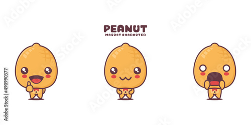 peanut cartoon illustration, with different expressions
