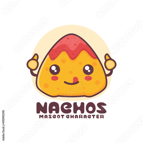 nachos cartoon illustration, suitable for, logos, prints, stickers, etc