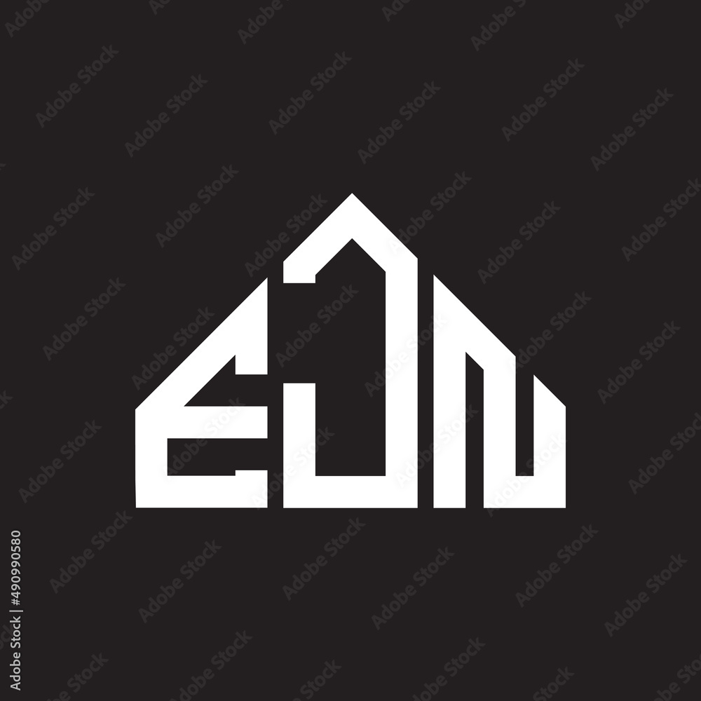 EJN letter logo design on black background. EJN creative initials letter logo concept. EJN letter design.