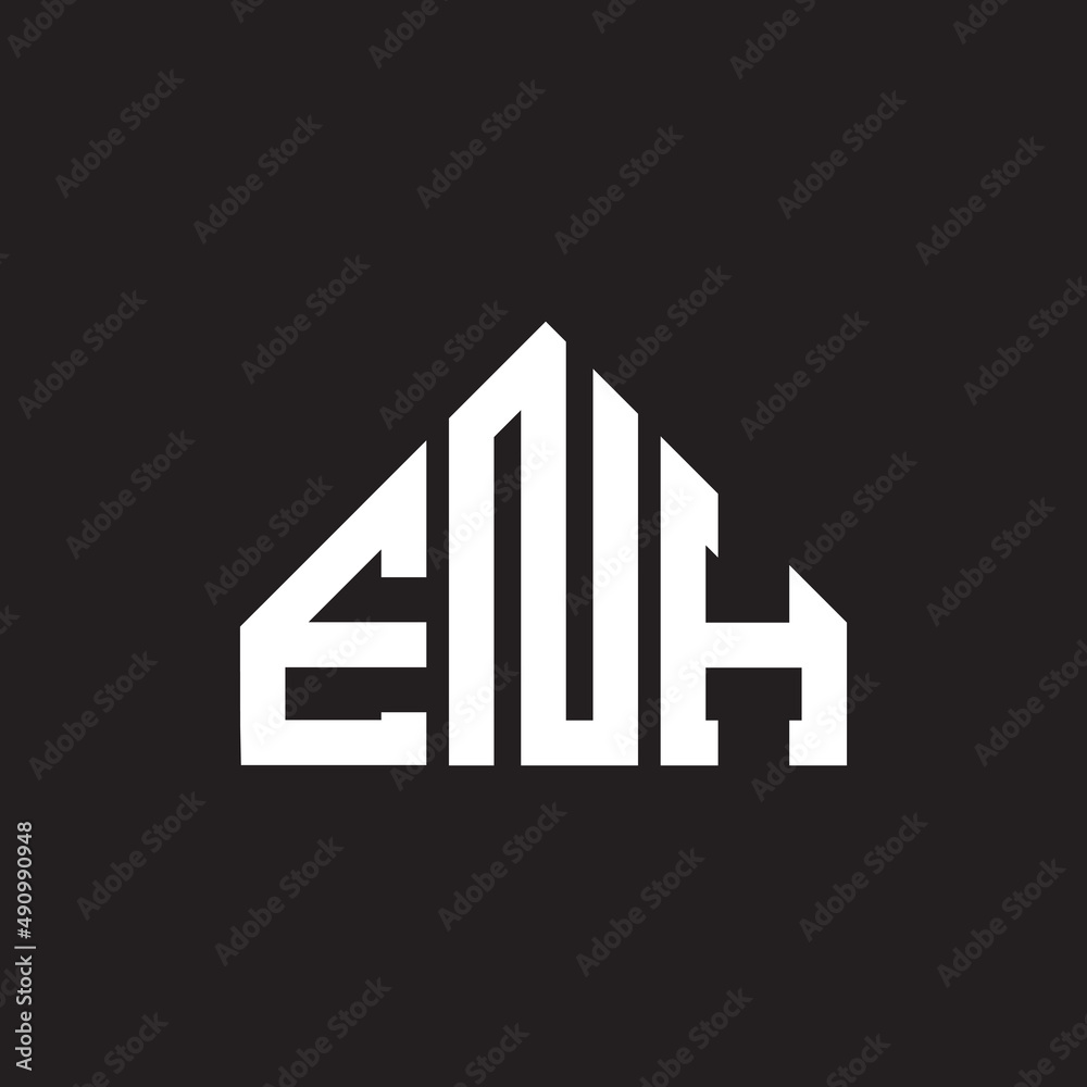 ENH letter logo design on black background. ENH creative initials letter logo concept. ENH letter design.
