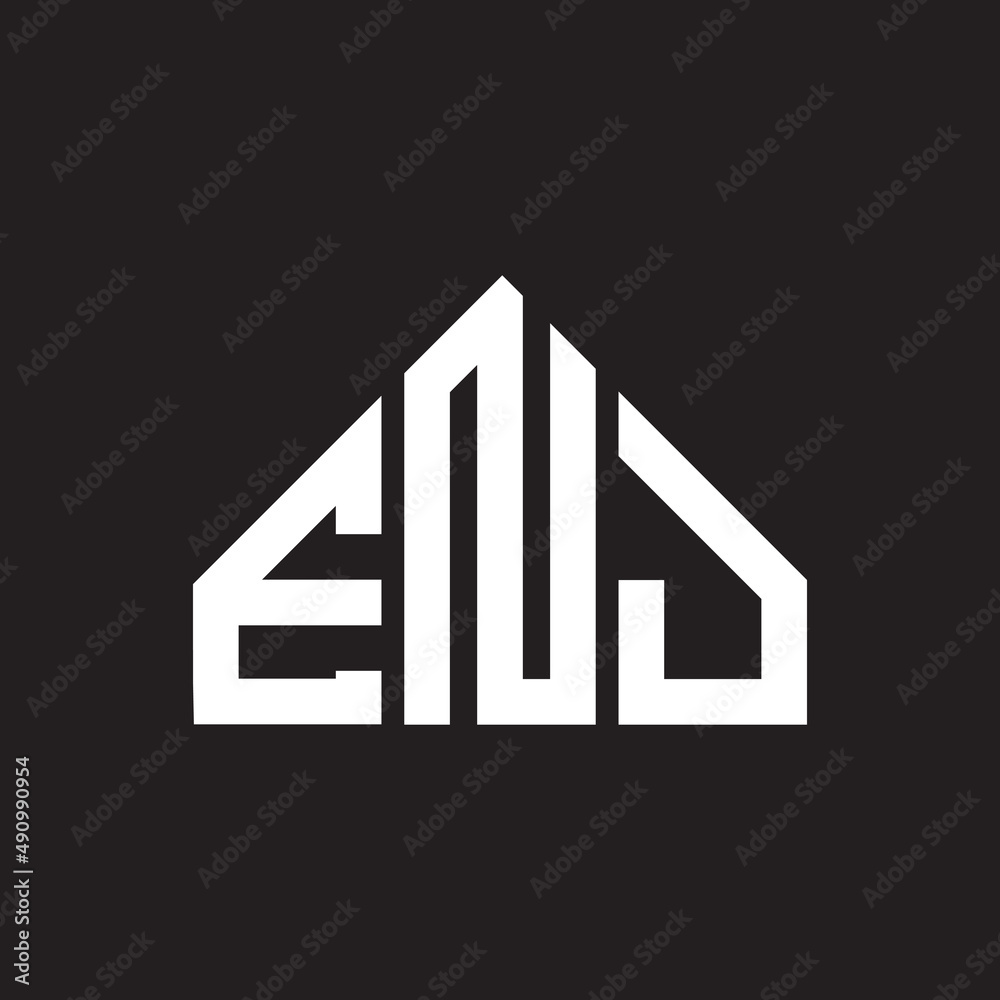 ENJ letter logo design on black background. ENJ creative initials letter logo concept. ENJ letter design. ENJ letter logo design on black background. ENJ creative initials letter logo concept. ENJ letter design.