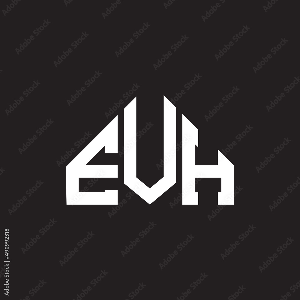 EVH letter logo design on black background. EVH creative initials letter logo concept. EVH letter design. EVH letter logo design on black background. EVH creative initials letter logo concept. EVH letter design.