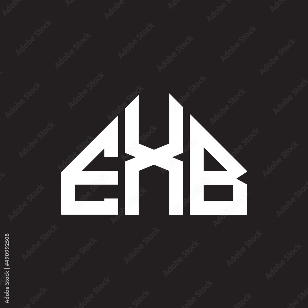 EXB letter logo design on black background. EXB creative initials letter logo concept. EXB letter design.