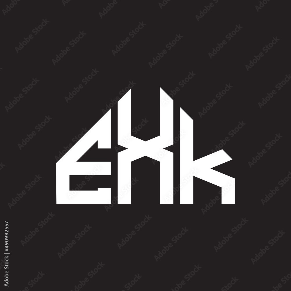 EXK letter logo design on black background. EXK creative initials letter logo concept. EXK letter design. EXK letter logo design on black background. EXK creative initials letter logo concept. EXK letter design.