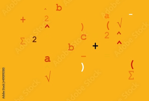 Light Orange vector pattern with arithmetic signs.