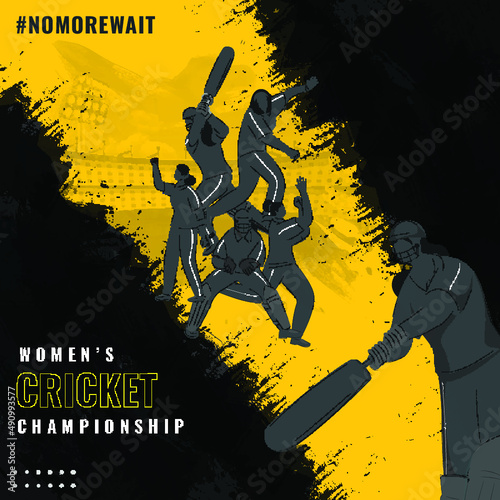 Women's Cricket World Championship Concept. 