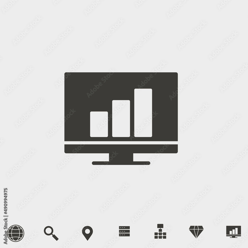 presentation on monitor icon vector illustration and symbol for website and graphic design presentation on monitor icon vector illustration and symbol for website and graphic design
