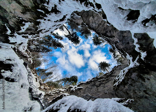 The sky seen from the Scarisoara cave - Romania photo