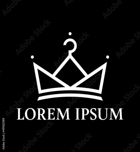 crown coat hanger logo, boutique logo, fashion logo, retail logo