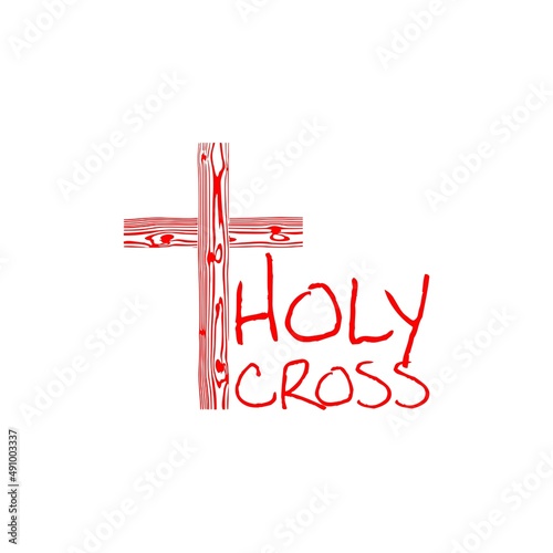 Holy Cross icon. Religious cross sign isolated on white background