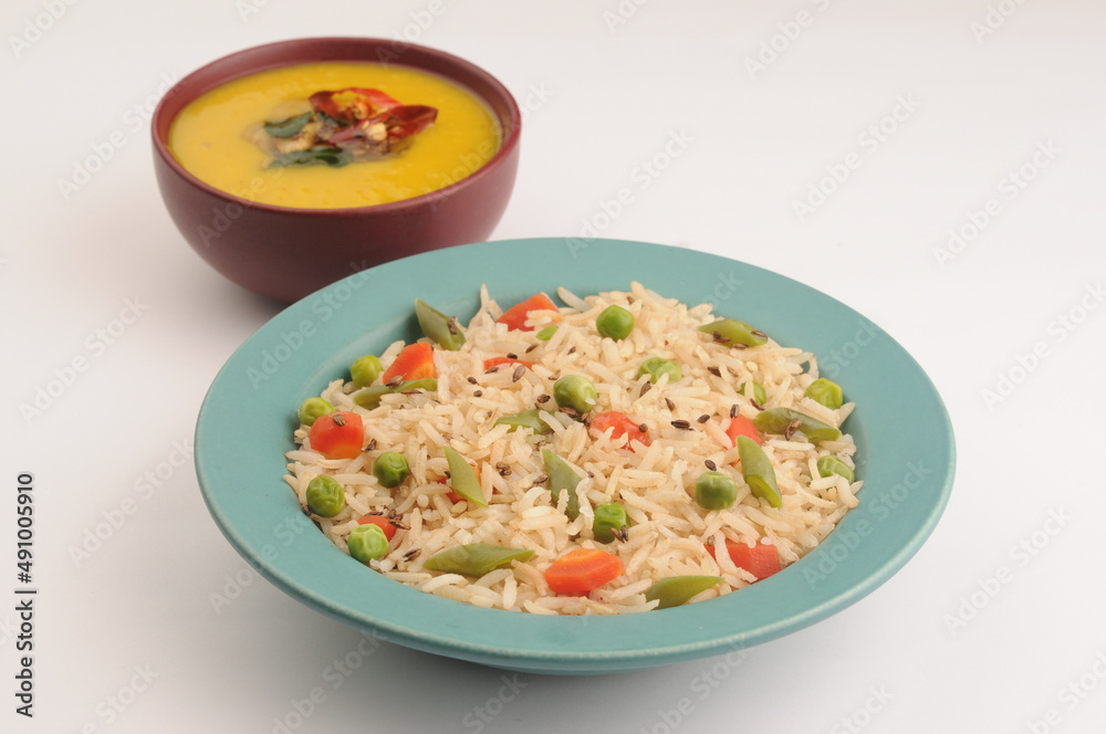 Brown rice pulao with daal tadka Brown rice pulao with daal tadka