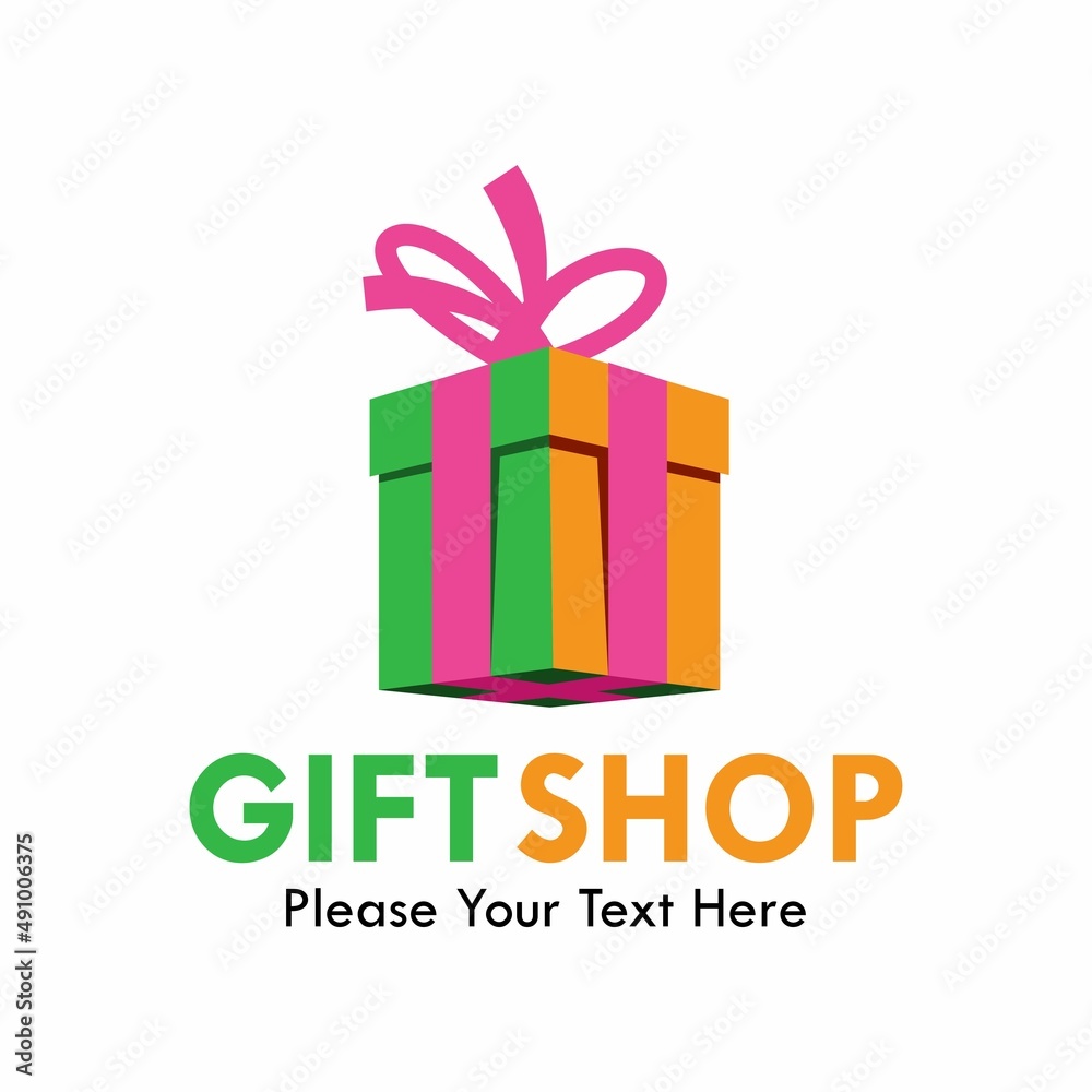 Gift shop logo template illustration