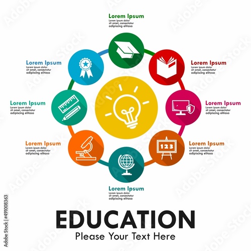 Education info graphics design logo template illustration
