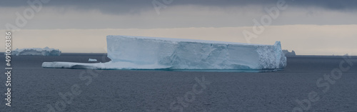 Huge tabular icebergs on the waters off the Antarctic Peninsula, Brown Bluff, Antarctica