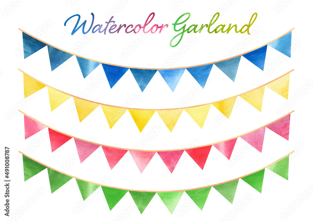 Set of watercolor party elements Set of watercolor party elements