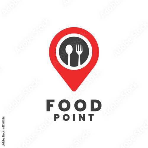 food point logo, symbol and icon template. vector to show the location of the food seller. © Rozin