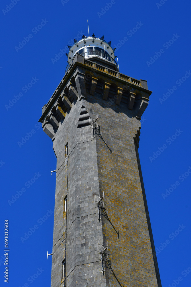 Penmarch; France - may 16 2021 : Eckmuhl lighthouse