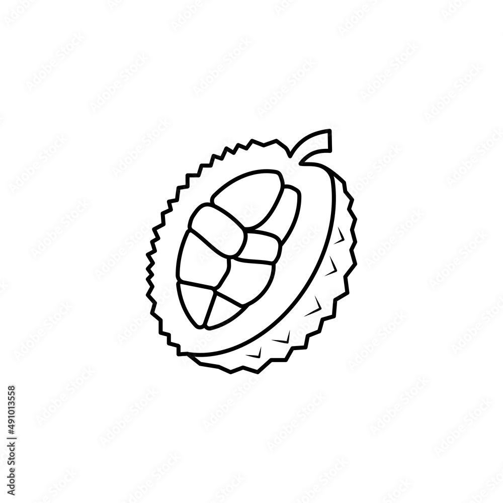 Fototapeta premium Outline icon of durian. Durian icon