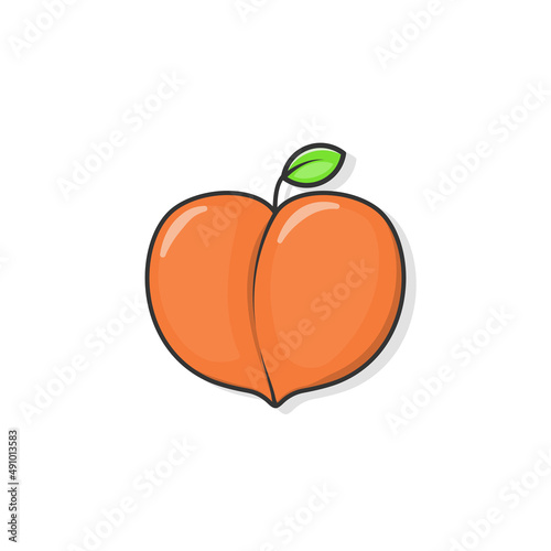 Cartoon icon of peach. Peach icon