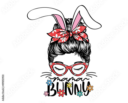 Messy Bun Mama Bunny Easter Collection Set