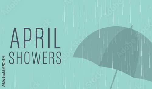 vector illustration of Umbrella in the rain for April showers.