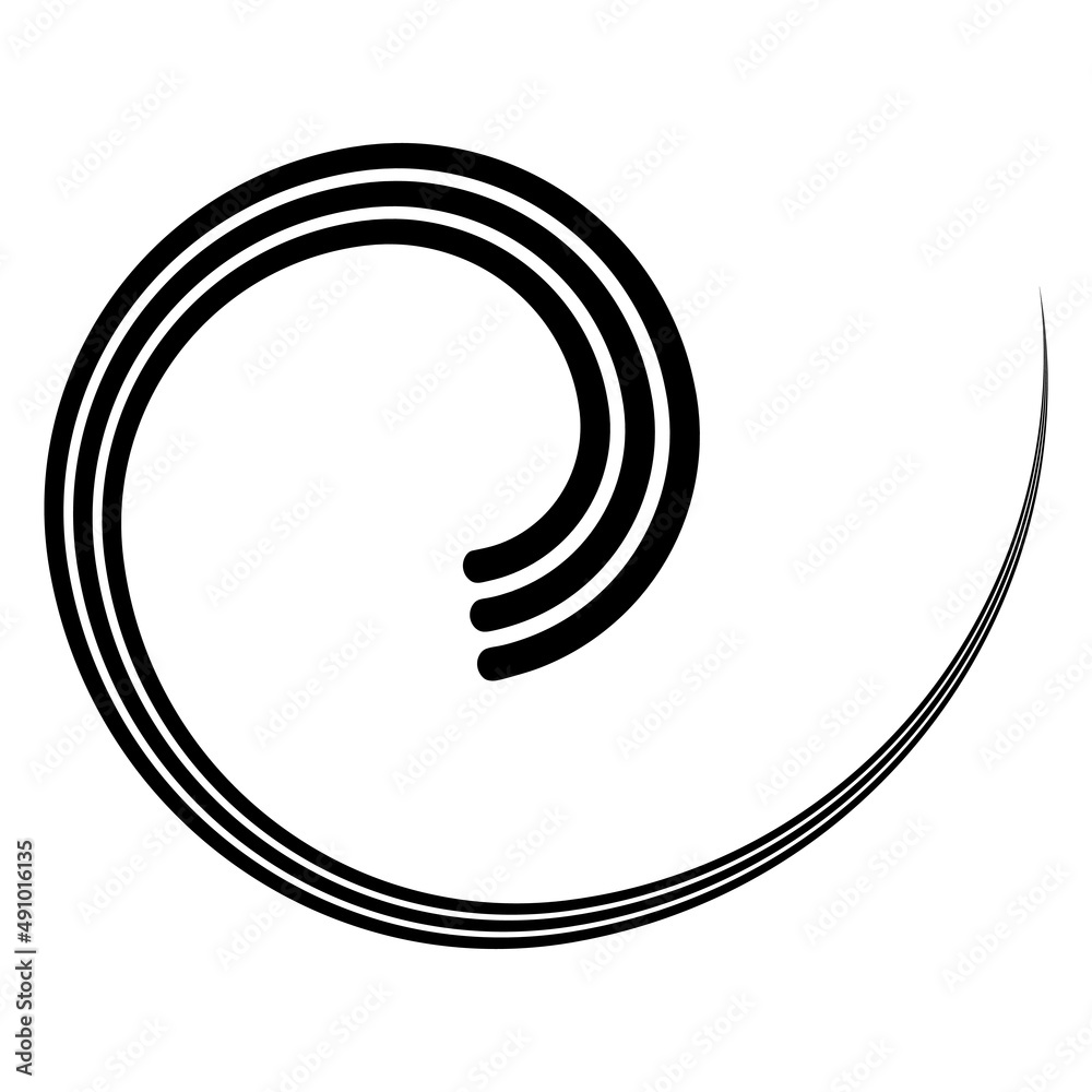 Triple round spiral logo template swirl curl, track stripes Triple round spiral logo template swirl curl, track stripes