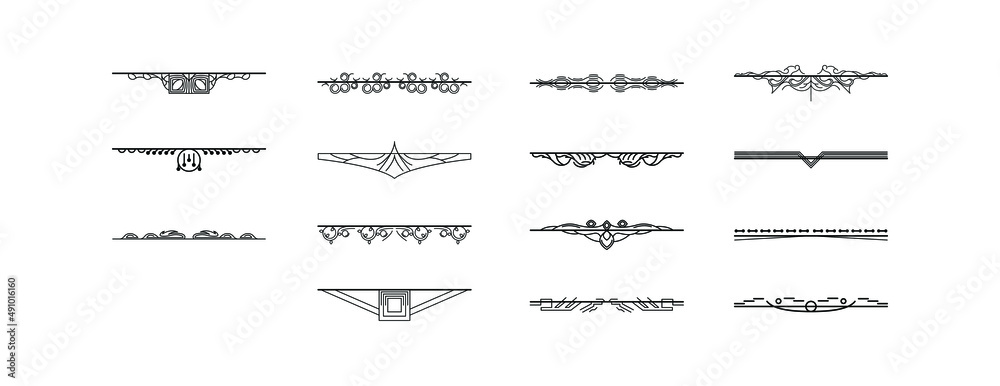 Set Black Simple Line Collection Doodle Border Elements Vector Design Style Sketch Isolated Illustration For Banner Set Black Simple Line Collection Doodle Border Elements Vector Design Style Sketch Isolated Illustration For Banner