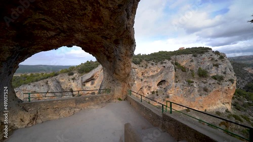 Rock windows through which you can see impressive views of the mountainous landscape. Devil's window, Cuenca. photo