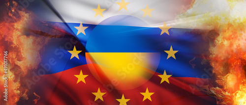 Ukraine round symbol and St...