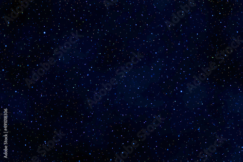 Sky with stars. Colourful galaxy space background. Starry night sky. Dark blue night sky with plenty stars.