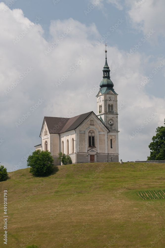 Church of Saint Lenart in Črni Vrh near Polhov Gradec and Škofja Loka in Slovenia