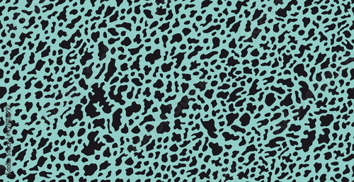 Leopard nahtloses Muster schwarz türkis