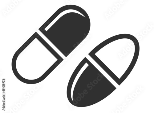 Medical pills vector icon
