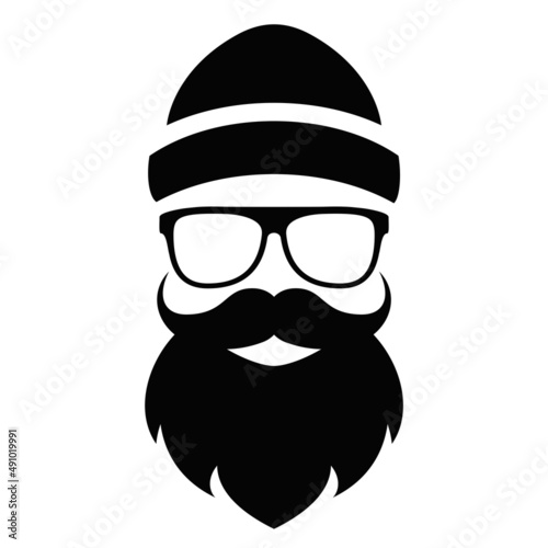 Hipster face vector cartoon