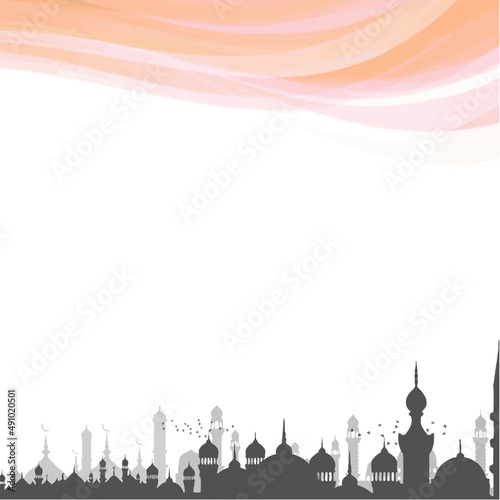 Ramadan Kareem, illustration Vector Outline, Ramazan Greeting Card Drawing, Ramadan Mubarak, ramzan Arabesque Decoration and Lamps Vector.