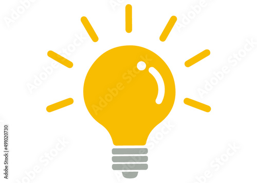 Obraz Na Plotnie ひらめき 電球 電気 思いつく 発見 なるほど 発明 明るい 光る 豆電球 名案 アイデア 点灯 灯り アイコン ライト 電灯 発想 マーク 光 ヒント 気づき シンプル ピクトグラム 照明 電力 ランプ ポイント エネルギー 理解する 分かった イラスト 素材