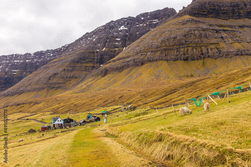 Fototapeta premium View of the Muli on Bordoy island. Faroe Island.
