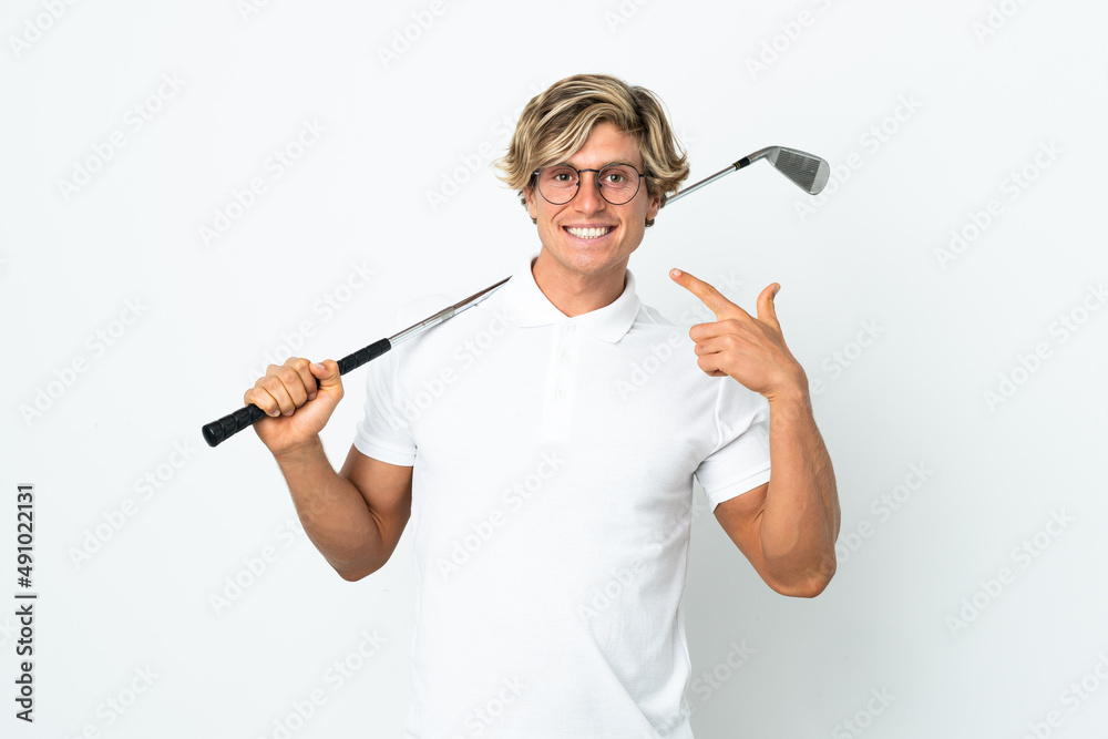 English man playing golf giving a thumbs up gesture