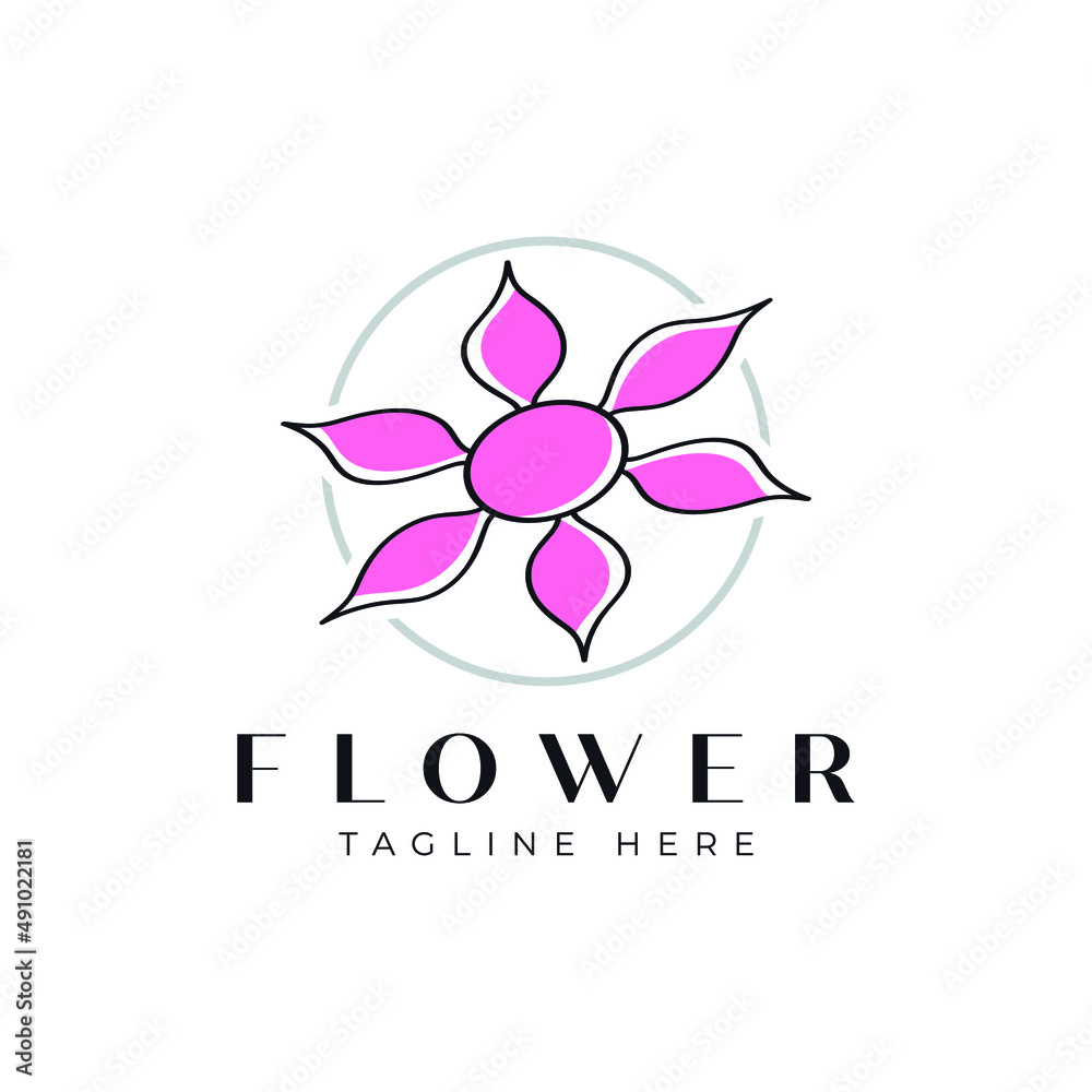 flower logo design template 